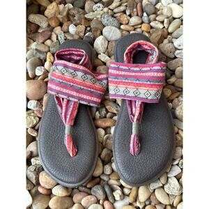 Sanuk Women's Yoga Sling Flip Flop Sandal Southwestern Aztec Comfort‎ Size 10